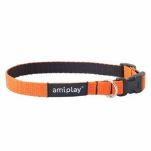 Amiplay - obroża regulowana, seria Twist, kolor pomarańczowy