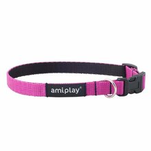 Amiplay - obroża regulowana, seria Twist, kolor różowy