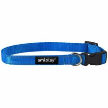 Amiplay - obroża regulowana, seria Reflective z nicią odblaskową, kolor niebieski