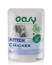 Oasy Lifestage Kitten Chicken - kawałki mięsa w sosie, saszetka 85g