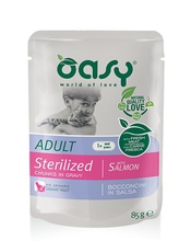 Oasy Lifestage Sterylized Salmon - kawałki mięsa w sosie, saszetka 85g