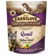 CARNILOVE DOG POUCH QUAIL&YELLOW CARROT - Mokra karma dla psa, saszetka 300G