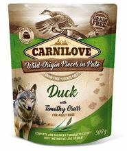 CARNILOVE DOG POUCH DUCK&TIMOTHY GRASS - Mokra karma dla psa, saszetka 300G