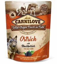 CARNILOVE DOG POUCH OSTRICH&BLACKBERRIES - Mokra karma dla psa, saszetka 300G