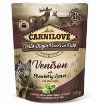 CARNILOVE DOG POUCH VENISON&STRAWBERRY - Mokra karma dla psa, saszetka 300G