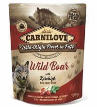 CARNILOVE DOG POUCH WILD BOAR&ROSEHIPS - Mokra karma dla psa, saszetka 300G