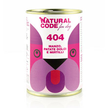 Natural Code 404 Wołowina, słodkie ziemniaki i jagody - Mokra karma dla psa, puszka 400g