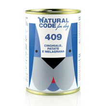Natural Code 409 Dzik, ziemniaki i granat - Mokra karma dla psa, puszka 400g