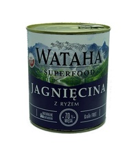 WATAHA Superfood 70% Jagnięcina z ryżem mokra karma dla psa, puszka 410g i 850g