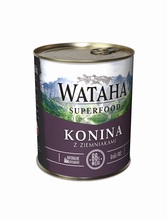 WATAHA Superfood 86% Konina z ziemniakami mokra karma dla psa, puszka 410g i 850g