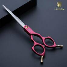 Jargem Asian Style Light Straight Scissors - bardzo lekkie, proste nożyczki do strzyżenia w stylu koreańskim, 6", kolor różowy