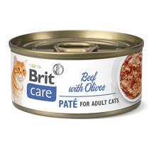 Brit Care Cat Wołowina z oliwkami - mokra karma dla kota, puszka 70g