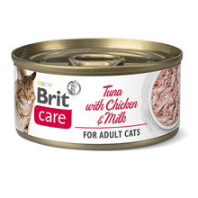 Brit Care Cat Tuńczyk z kurczakiem i mlekiem - mokra karma dla kota, puszka 70g
