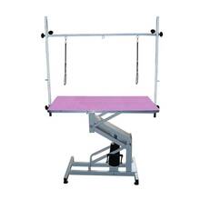 GroomStar - stół z podnośnikiem hydraulicznym, blat 110 cm x 60 cm, różowy
