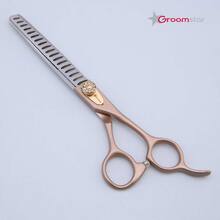 Groomstar - profesjonalne nożyczki półdegażowe (chunkersy), model Rose Gold, 7"