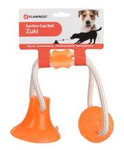FLAMINGO Zuki Piłka-przyssawka zabawka dla psa, pomarańczowa