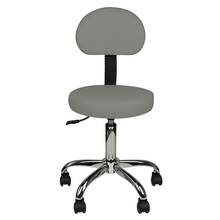 Activeshop - taboret groomerski, model AM-9934, z oparciem, szary