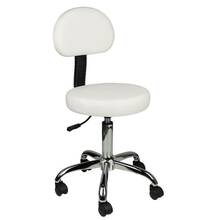 Activeshop - taboret groomerski, model AM-9934, z oparciem, biały