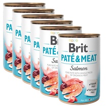 BRIT Pate&Meat Salmon 12x400g PAKIET! mokra karma z łososiem dla psa