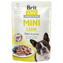 BRIT CARE MINI POUCH LAMB - Mokra karma dla psów ras małych, saszetka 85g