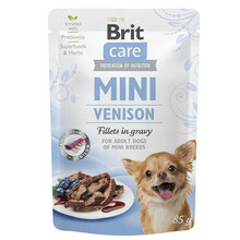 BRIT CARE MINI POUCH VENISON - Mokra karma dla psów ras małych, saszetka 85g