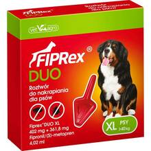 Fiprex Duo - krople przeciwko pchłom i kleszczom dla psów o wadze powyżej 40 kg