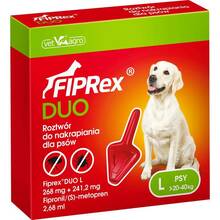 Fiprex Duo - krople przeciwko pchłom i kleszczom dla psów o wadze od 20 do 40 kg