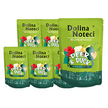 DOLINA NOTECI Superfood Jeleń i kaczka 10x300g, Pakiet saszetek dla psa