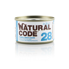 NATURAL CODE 28 puszka 85g tuńczyk i mix owoców morza, mokra karma dla kota