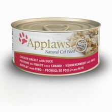 APPLAWS pierś kurczaka z kaczką, mokra karma dla kota, puszka 70g
