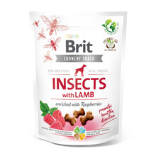 Brit Care Dog Crunchy Cracker Insects - Przekąska bogata w owady i jagnięcinę, z malinami, 200g