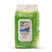Tropiclean Ear Cleaning Pet Wipes Deodorizing - chusteczki do czyszczenia uszu, dla psa i kota, 50 sztuk