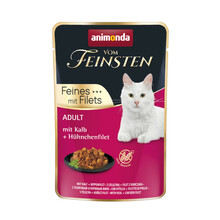 ANIMONDA Vom Feinsten Cielęcina + filet z kurczaka - mokra karma dla dorosłych kotów, 85g