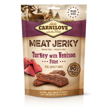 Carnilove Jerky Turkey with Venison Fillet - Przysmak dla psa, 100g