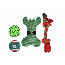 Barry King Zestaw świątecznych zabawek dla psa, zielony