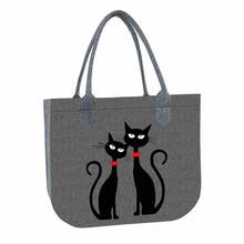 Recofun - torebka damska XL czarne koty