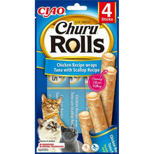 CHURU KOT ROLLS CHICKEN TUNA WITH SCALLOP - PRZYSMAK DLA KOT 40G