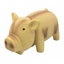 BARRY KING Chrumkająca lateksowa świnka - zabawka dla psa z dźwiękiem beżowa, 15cm