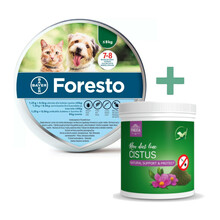 Foresto obroża przeciw pchłom i kleszczom dla kotów i psów poniżej 8kg wagi ciała + Pokusa Czystek 100g