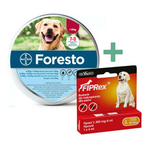 Foresto obroża przeciw pchłom i kleszczom dla psów powyżej 8kg wagi ciała + Fiprex krople przeciwko pchłom i kleszczom L 20-40kg