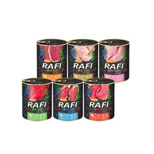 RAFI 6 SMAKÓW MIX, PAKIET 12X400G - Mokra karma dla psa