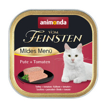 ANIMONDA Vom Feinsten Mildes Menu INDYK + POMIDORY - Pełnowartościowy posiłek dla dorosłych kotów, 100g