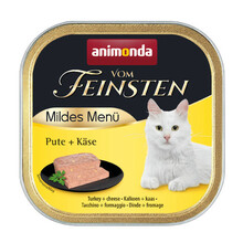 ANIMONDA Vom Feinsten Mildes Menu INDYK + SER - Pełnowartościowy posiłek dla dorosłych kotów, 100g