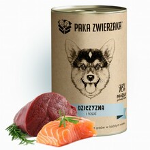 PAKA ZWIERZAKA Dziczyzna i łosoś - Mokra karma dla psa, 400g