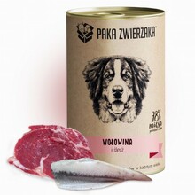 PAKA ZWIERZAKA Wołowina i śledź - Mokra karma dla psa, 400g