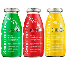 SmoothieDog zestaw startowy - smoothie z wołowiny, kurczaka oraz jagnięciny, przekąska dla psów, 3 x 250ml