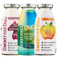 SmoothieDog zestaw startowy - smoothie z koniny (sensitivo), kaczki, wołowiny (immuno), przekąska dla psów, 3 x 250ml