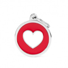 MY FAMILY Big Red Circle White Heart - ADRESÓWKA DLA PSA