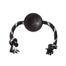 KONG® Extreme Ball w/Rope L - zabawka dla psa, wytrzymała piłka na sznurku