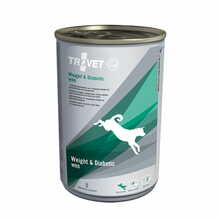 TROVET WRD WEIGHT & DIABETIC DOG - Dietetyczna karma mokra dla dorosłych psów z nadwagą/cukrzycą, 400 G